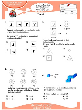 1. sınıf Bilsem Genel Yetenek Testileri